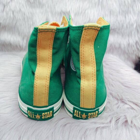 Converse Chuck Taylor All Star High Top Mens Sz 8 Womens Sz 10 Green Yellow - Picture 6 of 10